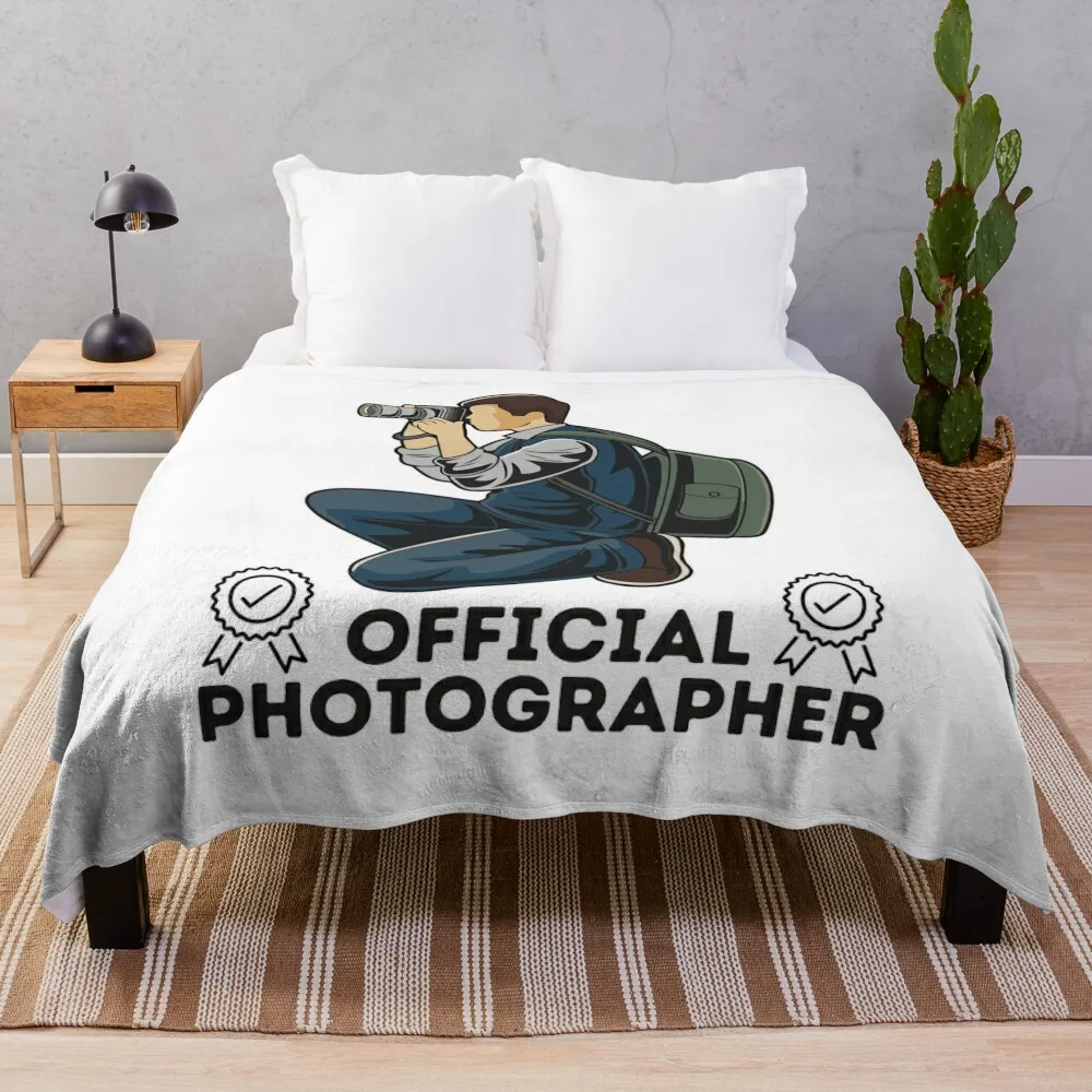 official photographer Throw Blanket funny gift Custom Heavy Quilt Blankets