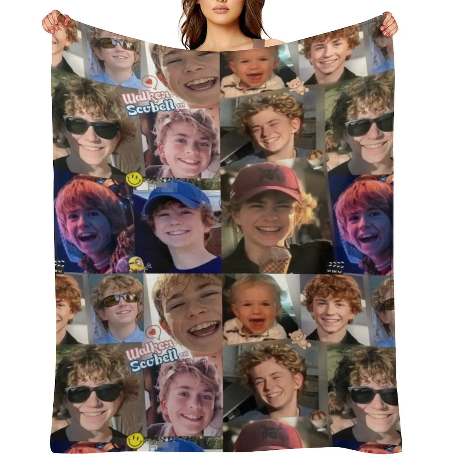 

Percy Jackson walker scobell collage Throw Blanket Bed covers Sofa Throw Picnic Decorative Sofas Blankets