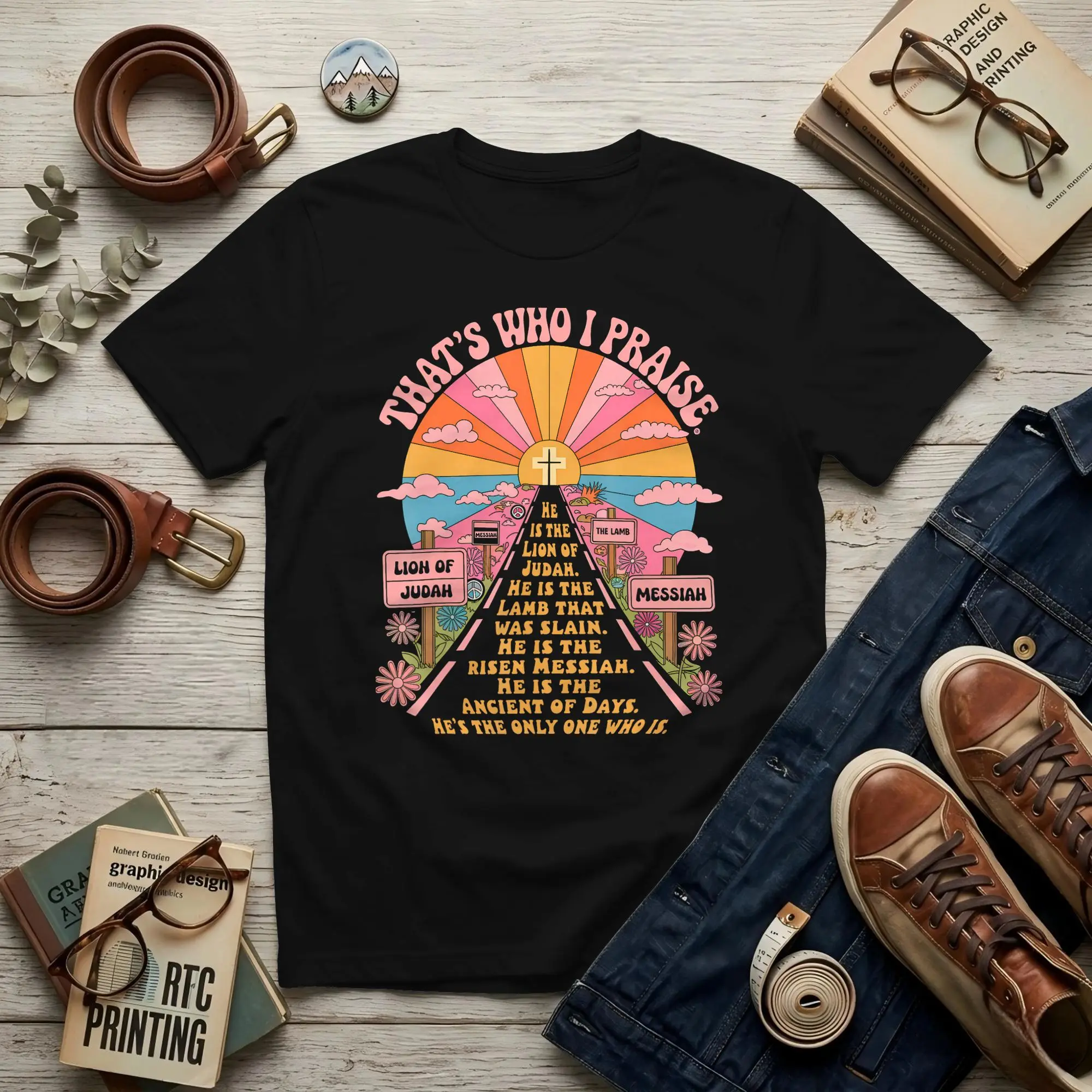 That's Who I Praise Tshirt Jesus Christian Lake God Church  Men's T Shirt  Amazing  Crew Neck Cotton Printed Tops T-Shirt