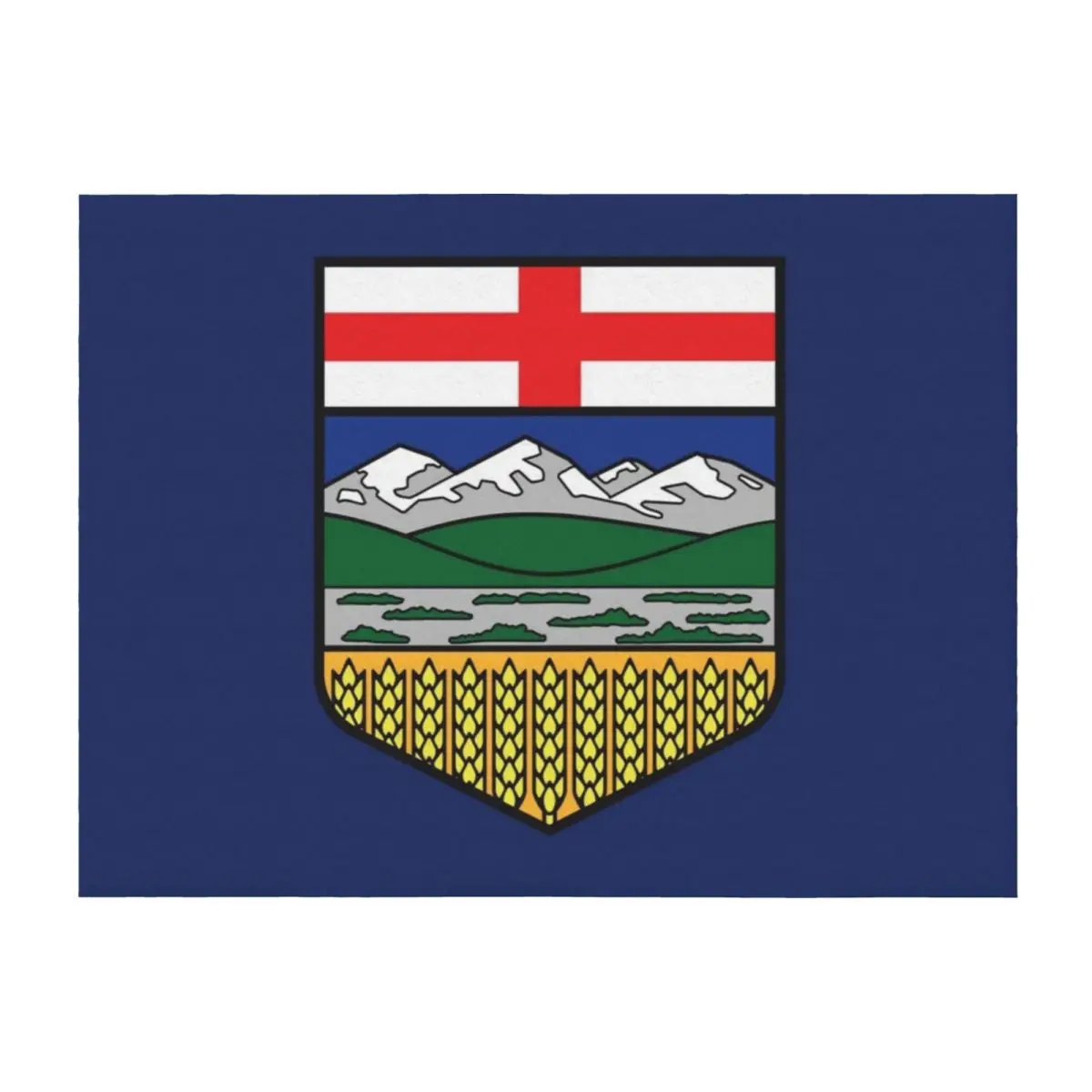 

Alberta provincial flag with blue background Canada HD High Quality Online Store Throw Blanket Heavy Furrys Softest Blankets