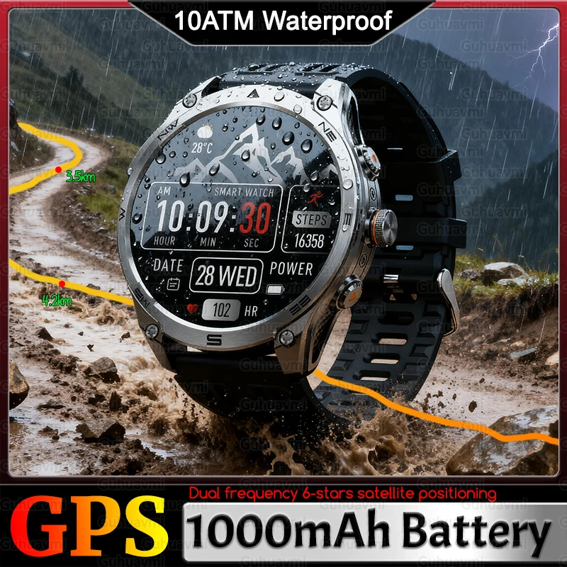 

Outdoor Military GPS Sports Smart Watch 10ATM Waterproof Built-in Dual-Band GNSS Compass Altimeter Swimming Smartwatches For Men