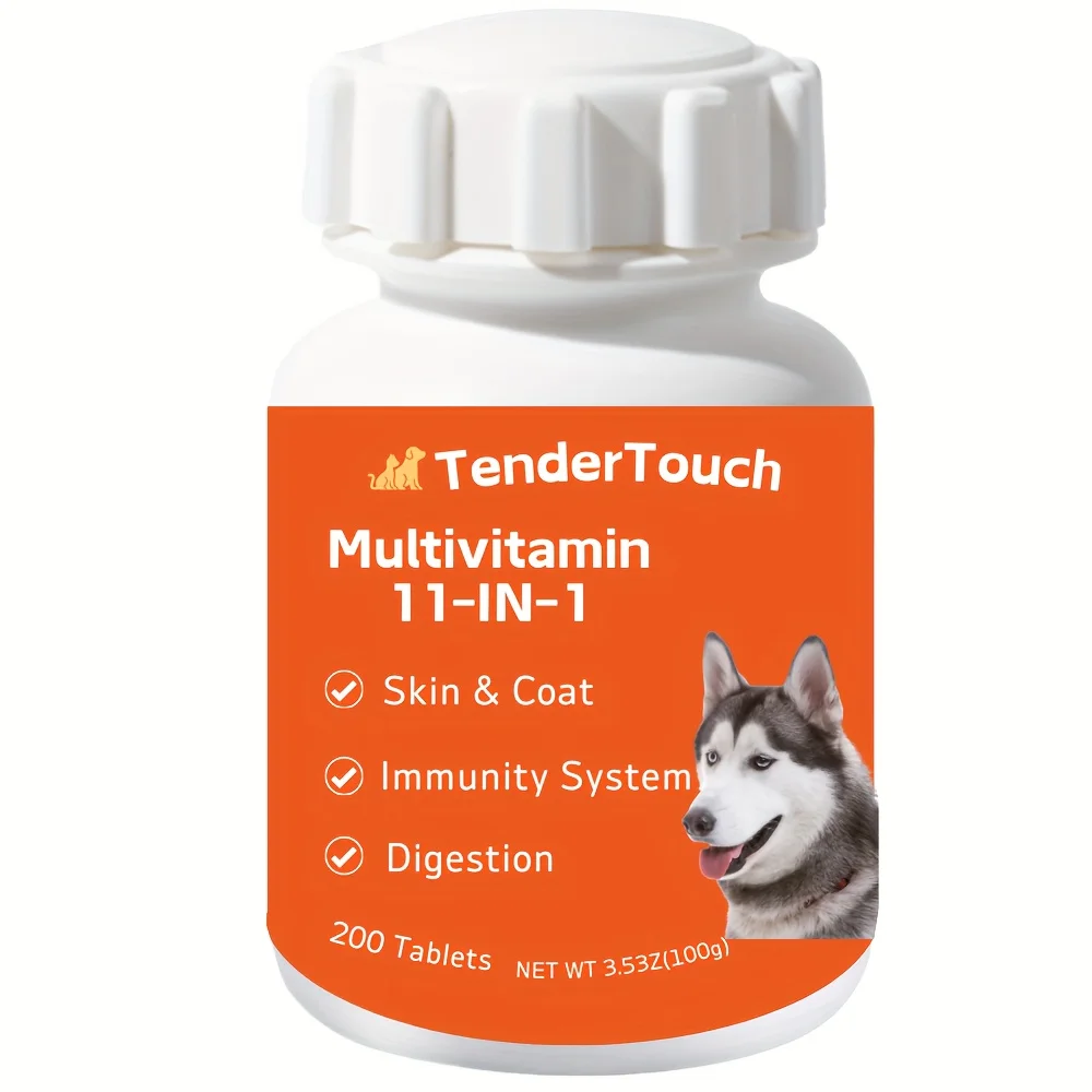 

Dog and Cats Multivitamin - 200 Tablets - Dog and Cats Vitamins and Supplements, Senior & Puppy Multivitamin for Dogs