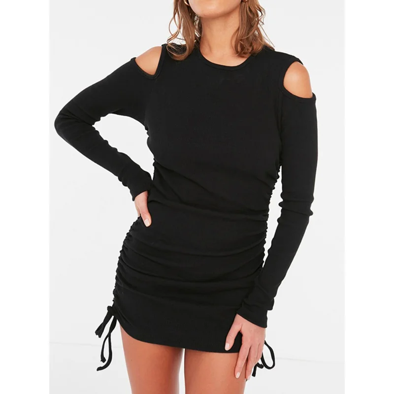 

YQ1-International StationinsTrendy Style Dress Autumn Winter Unique Design Sense Niche High Waist Short Skirt