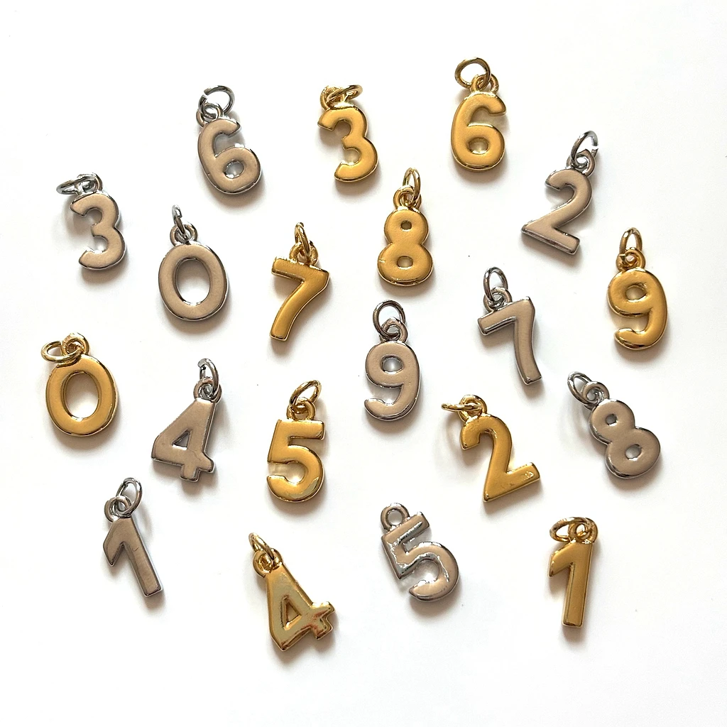 HOT 20pcs Metal 0-9 Digital Copper Number Charms Pendants DIY Jewelry Accessories Handmade Craft