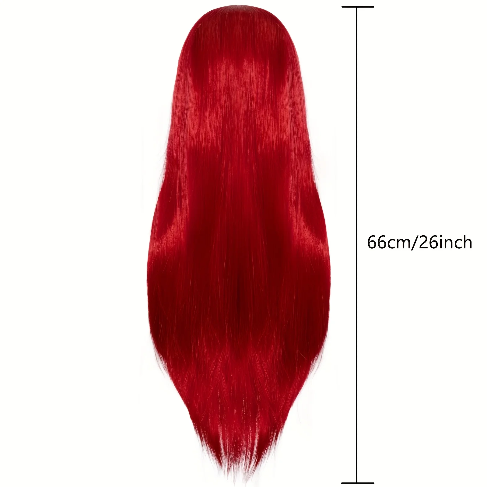 شعر مستعار صناعي طويل أحمر للنساء، زي كرنفال الهالوين، مناسب لعملاء الإناث البالغات #2
