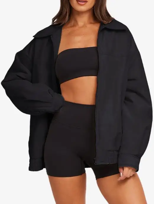 

2025 Autumn and Winter Vacation Casual Versatile Zipper Sweatshirt Jacket Women's Clothing