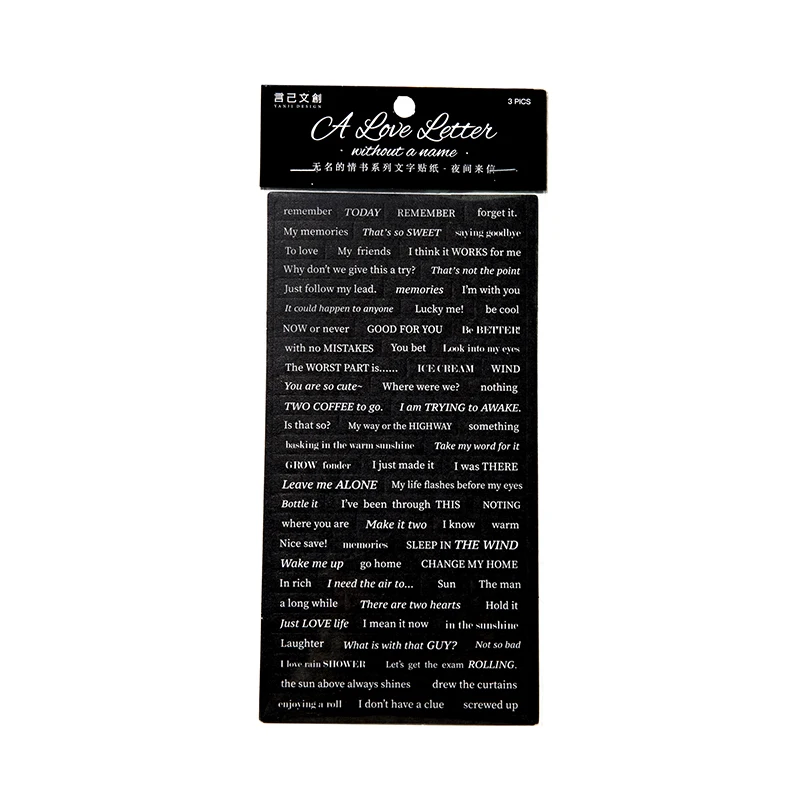JIANQI 3pcs/pack Alphabt Stickers Creative Phrase Decor Stationery Collage Scrapbooking Label Diary Junk Journal Planner image 5