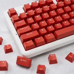 114 Keys Classic Red Keycaps Double Shot PBT Keycaps OEM Profile for Cherry Gateron MX Switches Mechanical Gamer Keyboard