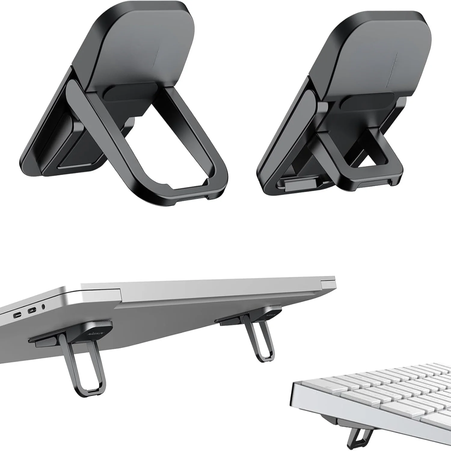 

Laptop Feet, Computer Keyboard Stand for Desk, Flip Keyboard Riser with Adjustable Angles, Portable Laptop Stand for MacBook, ,