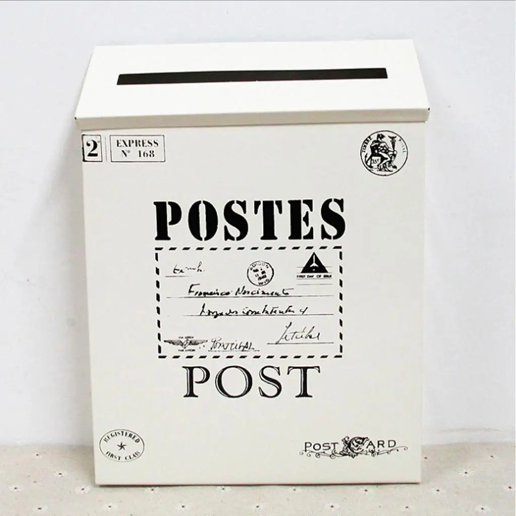 Postbox Letter Mailbox Outside Waterproof Lidded Metal American Mailbox for Gate or Porch Use