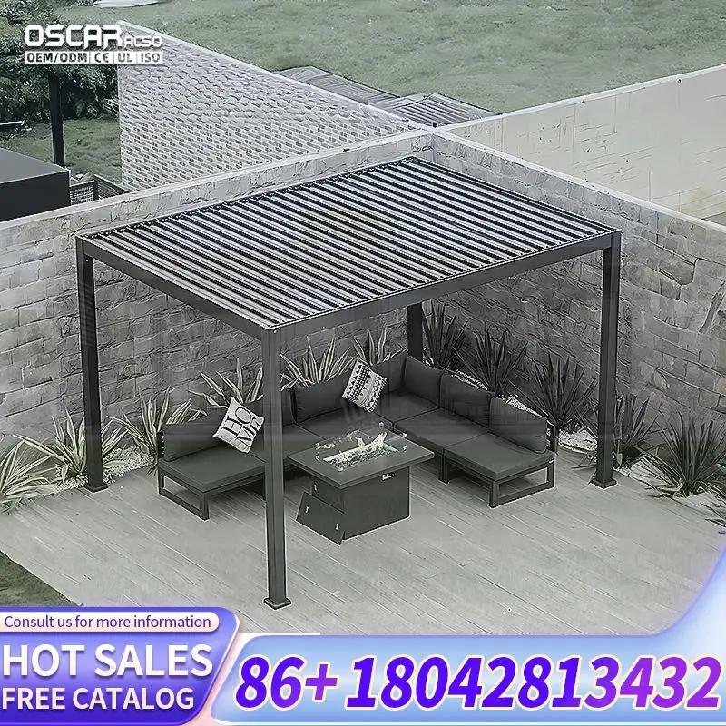 Highend Aluminum Pergola for Residential Courtyards and Gardens Shade Rain Sun Protection pergola