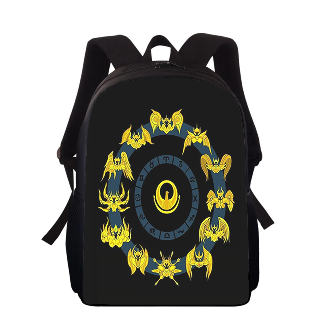 Mochila con estampado 3D de Saint Seiya para niños y niñas, morral de anime japonés de 15 pulgadas para escuela primaria, mochilas para libros