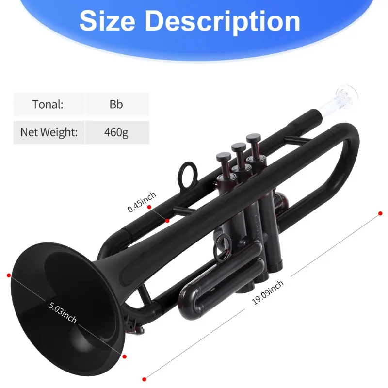 PAMPET B-flat plastic trumpet instrument for adults, children, beginners, general C-flat professional students to play