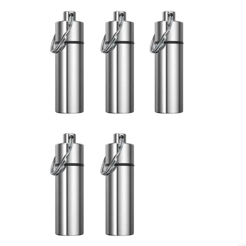 

97QD Travel Friendly Mini Metal Tablets Holder Waterproof Aluminum Alloy Pills Case