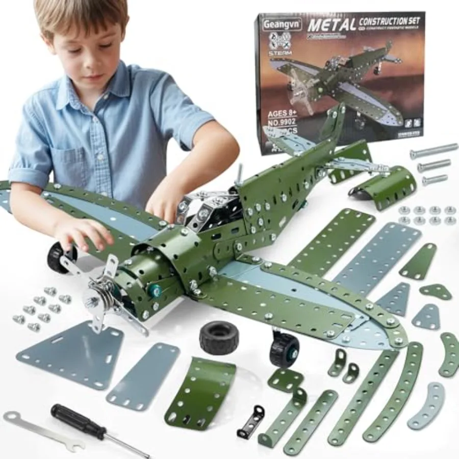 

Metal Model Airplane Building Toys for Ages 8-13 14 and Up, 285pcs Plane Stem Toys for Boys Age 8-12, Assembly Jet Kits for 8-1