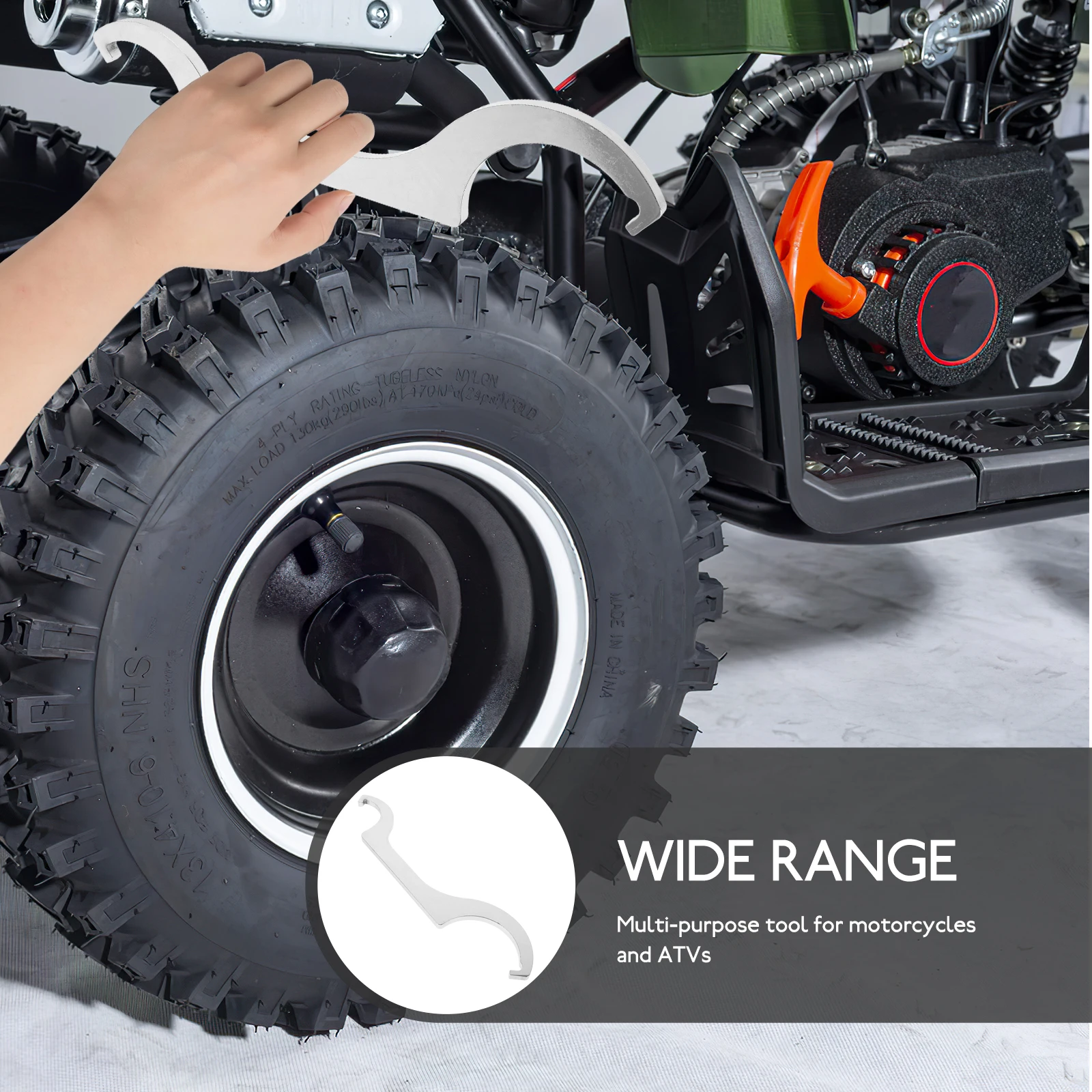 

Coilover Wrench Double Headed Pin Wrench Hook Spanner Tool Motorcycle Shock Absorber Adjustment 68-87mm Durable