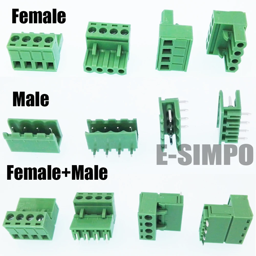 

50Sets/100pcs 2EDGR-5.08mm Right Angle 2EDGV 0.2inch Vertical Wafer Pin + Female 2P-24Pin PCB Wire Plug-in Terminal Block