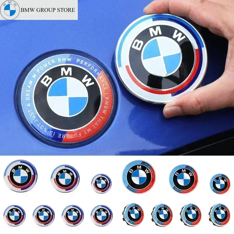 BMW GROUP 7Pcs Car Hood Front Rear Trunk Hubcap Emblem For BMW 50Th Anniversary M E36 E46 E53 E90 E60 E93 E87 G01 G20 X5 F30 F20