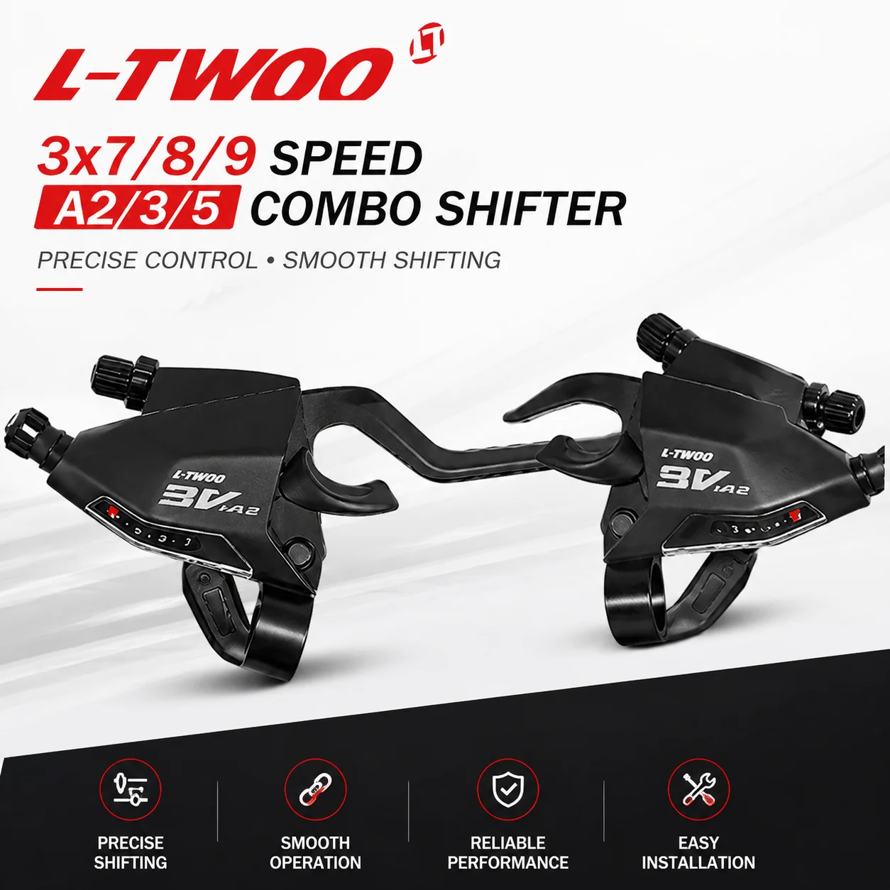 L-TWOO A2 A3 A5 Bicycle Brake Shift Lever Set 3x7 3x8 3x9 Speed Integrated Combo Shifters 21 24 27 Speed Cycling Parts