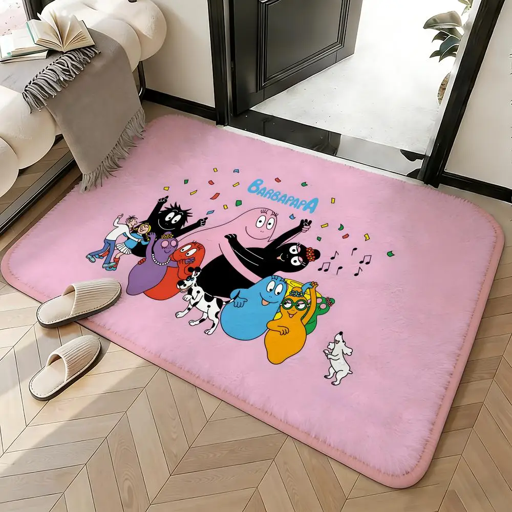 Soft Absorbent Non-Slip Rug Cartoon Barbapapa Floor Mat Home Decor Doormat Bedroom Floor Mat Shower Carpet