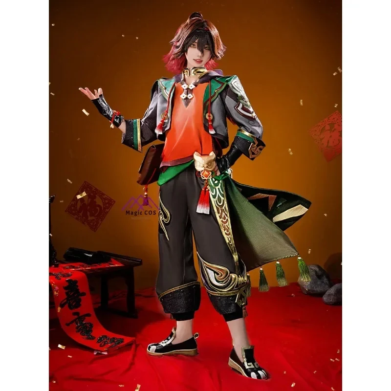 Genshin Impact Dance Master Young Jamin Cosplay Costume Full Set Anime Game Outfit for Men Role Play Halloween Party New Arrival