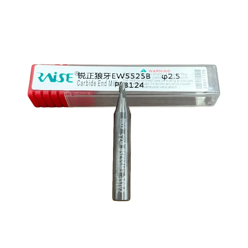 Raise Carbide End Mills 2.5mm EW5525B Cutter Breakage Resistant Locksmith Tool for Wenxing DEFU JZ Goso 368A 998A Models
