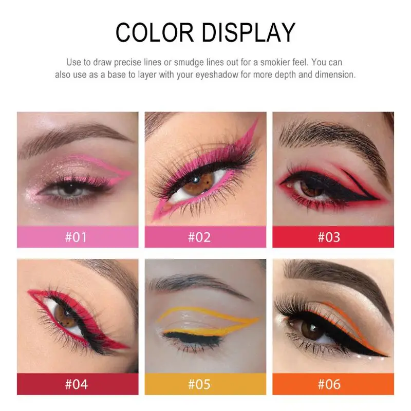 20 Colors Waterproof Matte Eyeliner Gel Long Lasting Professional Sweatproof Non-smudge Multicolor Ultra-fine Eyeliner