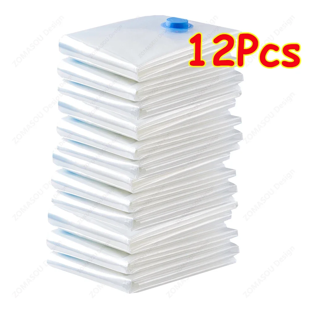 1-24Pcs Vakuum Lagerung Taschen Vakuum Dichtung Beutel Wiederverwendbare Platzsparende Taschen Falten Komprimiert Organizer Tasche Für Kleidung bettwäsche