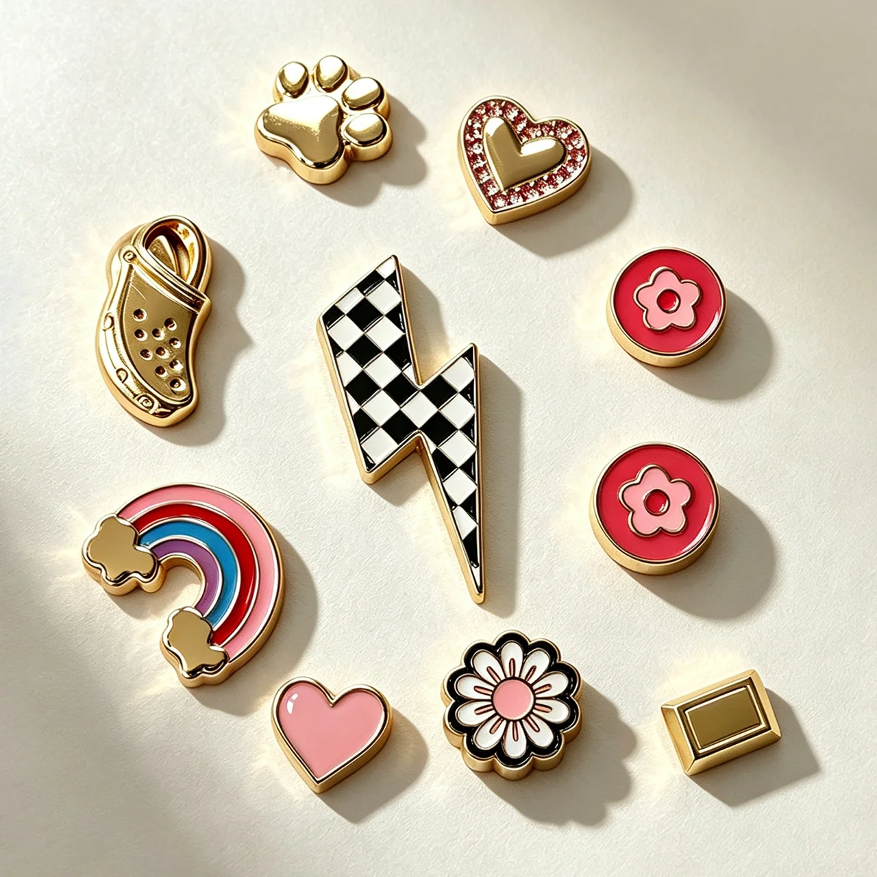 8PCS Love Flower Metal Shoe Charms for Clogs Accessories DIY Sandals Garden Shoe Decor Buckles Beach Bag Pins Girls Women Gifts
