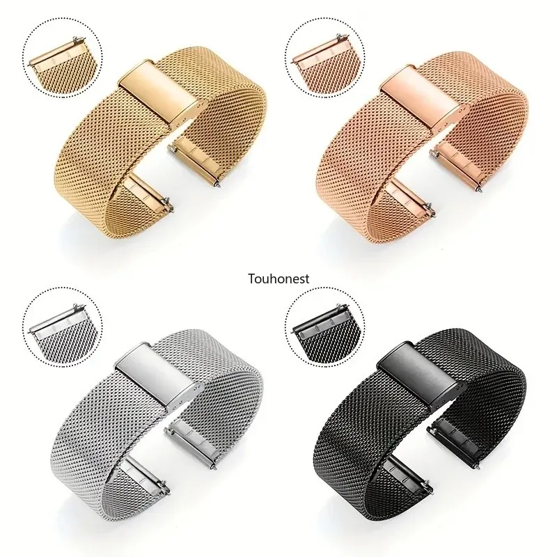 

Металлический браслет Milanese для часов 18 мм, 20 мм, 22 мм, для Samsung Galaxy Watch 7, 6, 5, 4, 40, 44 мм, Huawei 4 GT, Garmin.