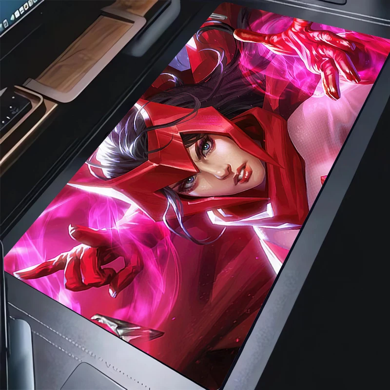 Sexy Anime Girl Mouse Pad Laptop Kawaii Gaming Accessories Mousepad PC Scarlet Witch Pink Keyboard Rug Rubber Desktop Mouse Mat