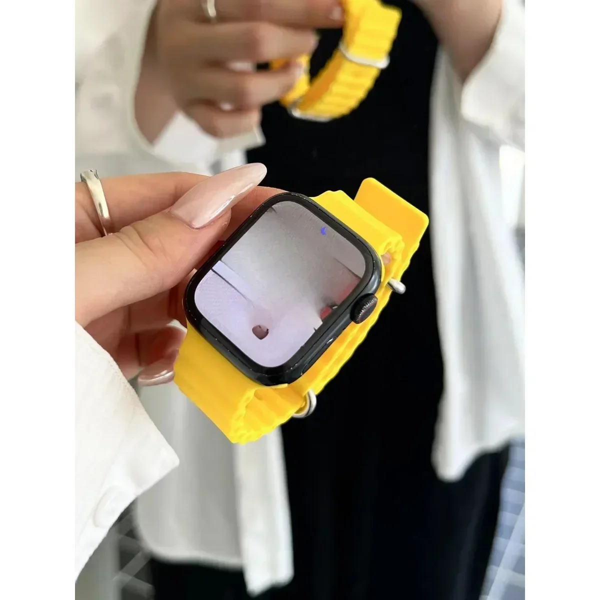 Klockarmband för iWatch 42mm/44mm/45mm/46mm/49mm Sportigt moderiktigt klockarmband för Watch Series Ultra2 SE 10/9/8/7/6/5/4/3/2/1_voghion.com