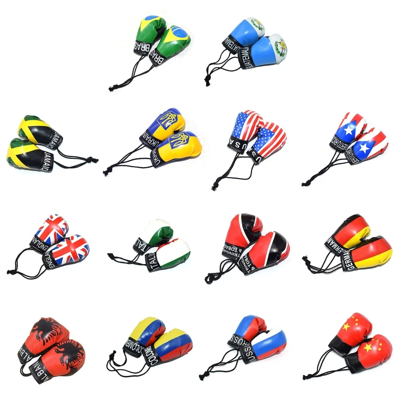 10cm Neugeborenen Fotografie Requisiten Mini Simulation Boxing Handschuh Boxen Flagge Handschuhe für Baby Foto Schießen Posiert Dekoriert