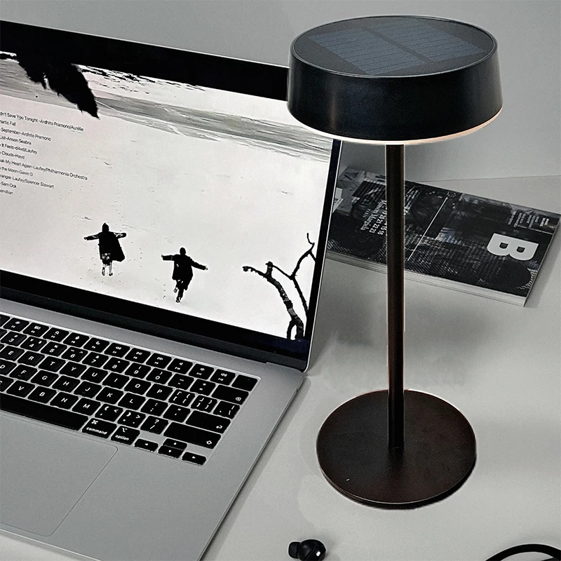 Solar Table Lamp Dimmable LED Desk Lamp Waterproof Cordless Table Lamp Rechargeable Night Lamp for Garden Terrace Camping