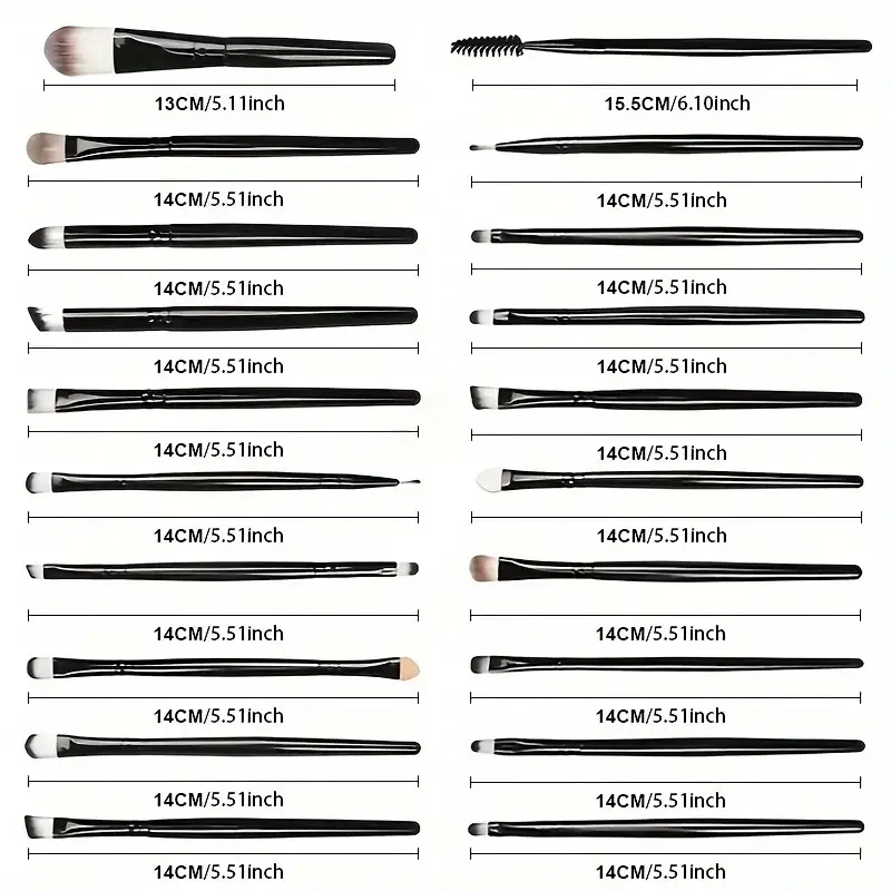 20Pcs Professional Eyebrow Makeup Brush Set Multi-Functional Brushes Powder Concealers EyeShadows Soft Fluffy Eyelash Comb Brush