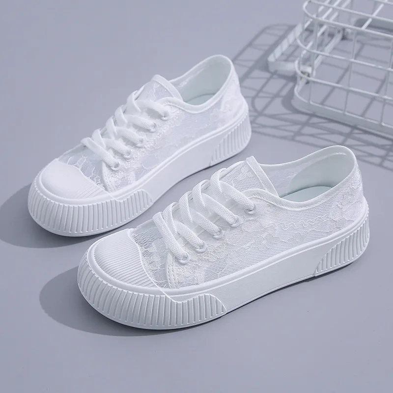 

New Women Fashion Sneakers Shoes for Woman Casual Shoes Lace Hollow Breathable Ladies Platform Shoes Flats Student Sneakers