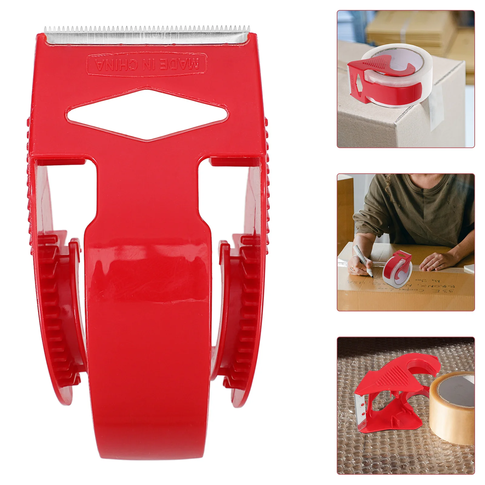 

3pcs Sealing Tape Dispenser Heavy Duty Plastic Packing Tape Cutter Compact Lightweight For Boxes Cartons Shipping Moving Quiet