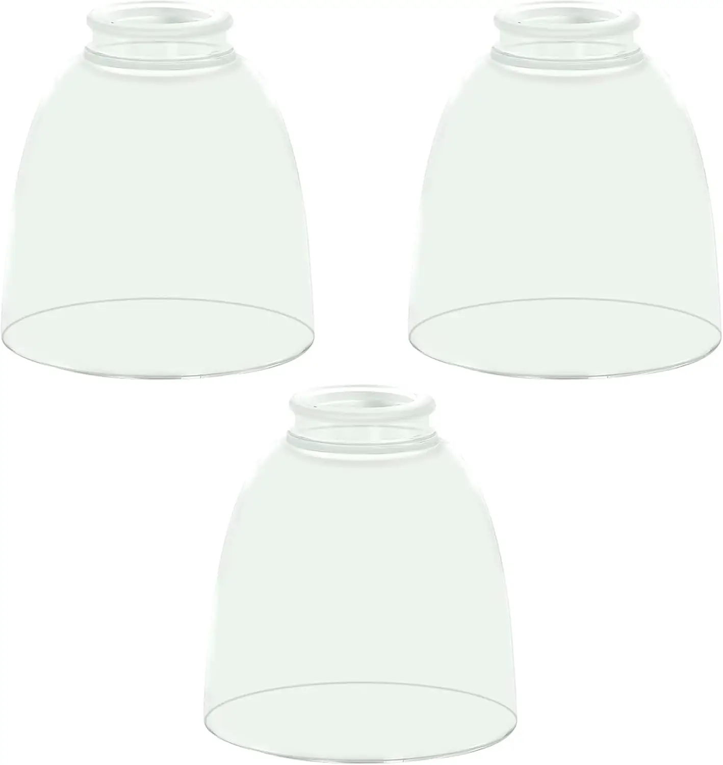 

3-Pack Clear Glass Shades, Bell Shaped Glass Shade Covers Ceiling Fan Lamp Replacements, Light Fixtures Lampshade for Ch