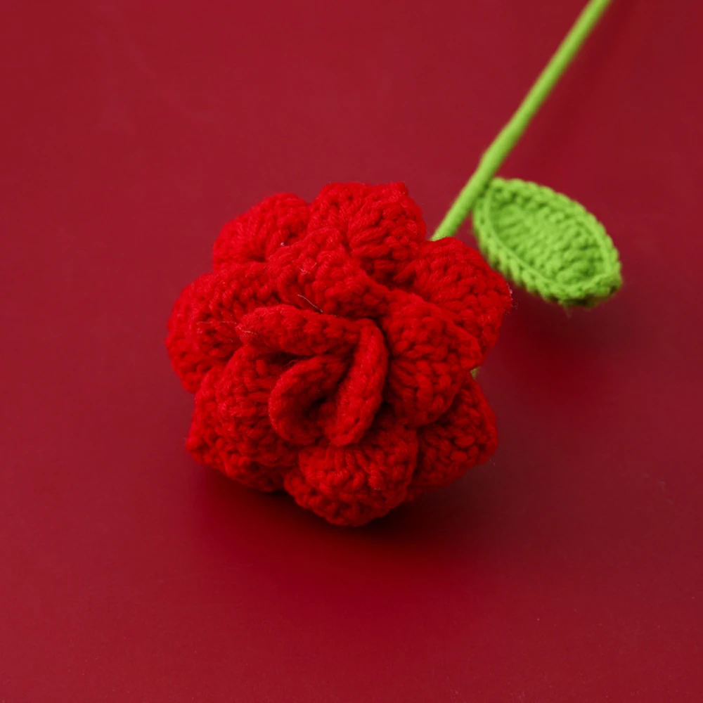 Gestrickte Rosen-Blumensträuße Gehäkelte Hochzeitssträuße Gestrickter Blumenstrauß Heim- und Partydekoration Geschenk für Freunde Abschlussstrauß – Detail 9