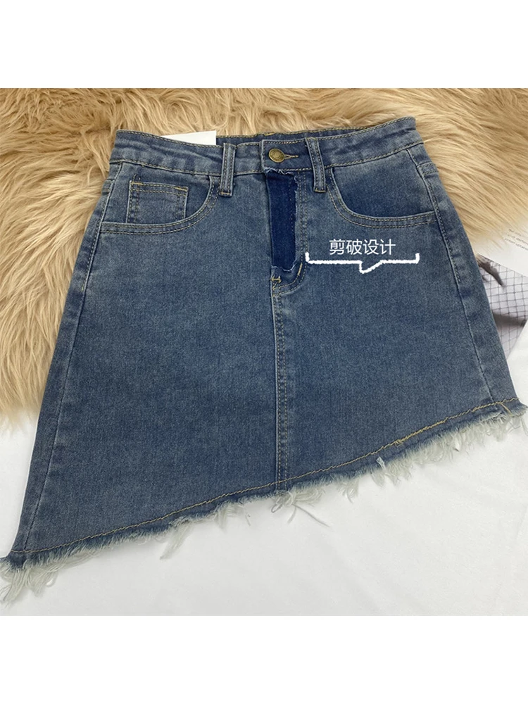 Mini saia jeans azul feminina, saia jeans vintage em linha A, streetwear de Harajuku, emo estética dos anos 90, Y2k, roupas, 2024