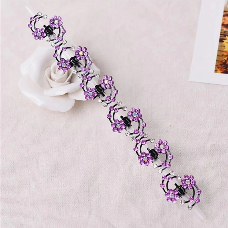 6PCS/1 Pack Wedding Bridal Hair Claws Women Mini Headwear Rhinestone Snowflake Hair Clips Flower Hair Pins Hair Accessories