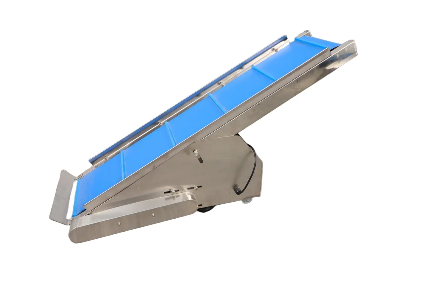 New Food Grade Sanitary Belt Conveyor for Packaged Grains Snacks Stainless Steel Belt Adjustable Speed Core Components-Bearings