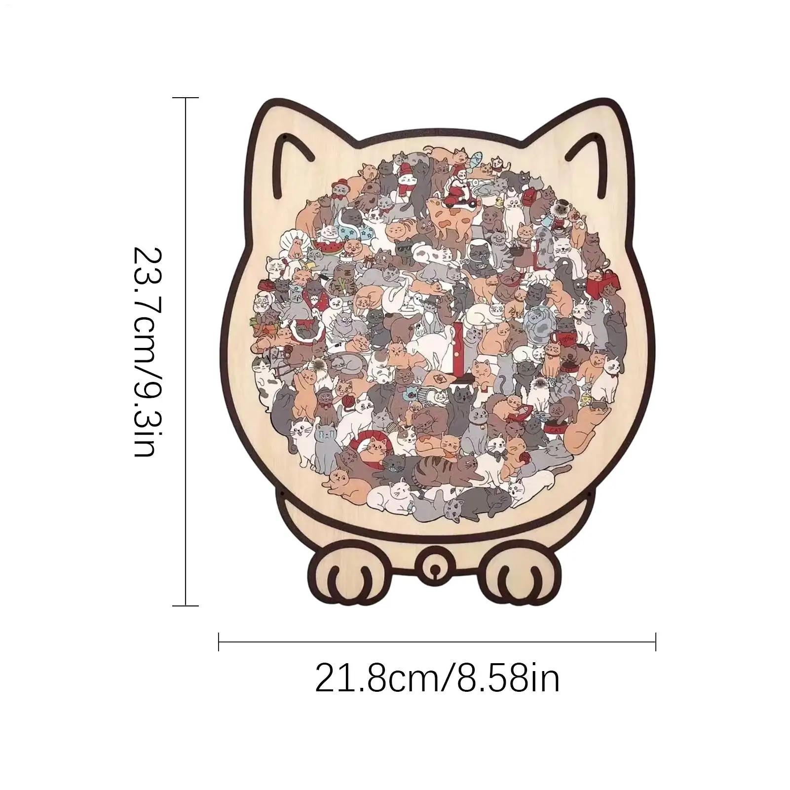 Puzzle Kucing 135 Potongan Kit Dekorasi Presisi Tahan Lama Puzzle Jigsaw Kayu yang Menantang untuk Pecinta Kucing, Keluarga, Teman, Dewasa