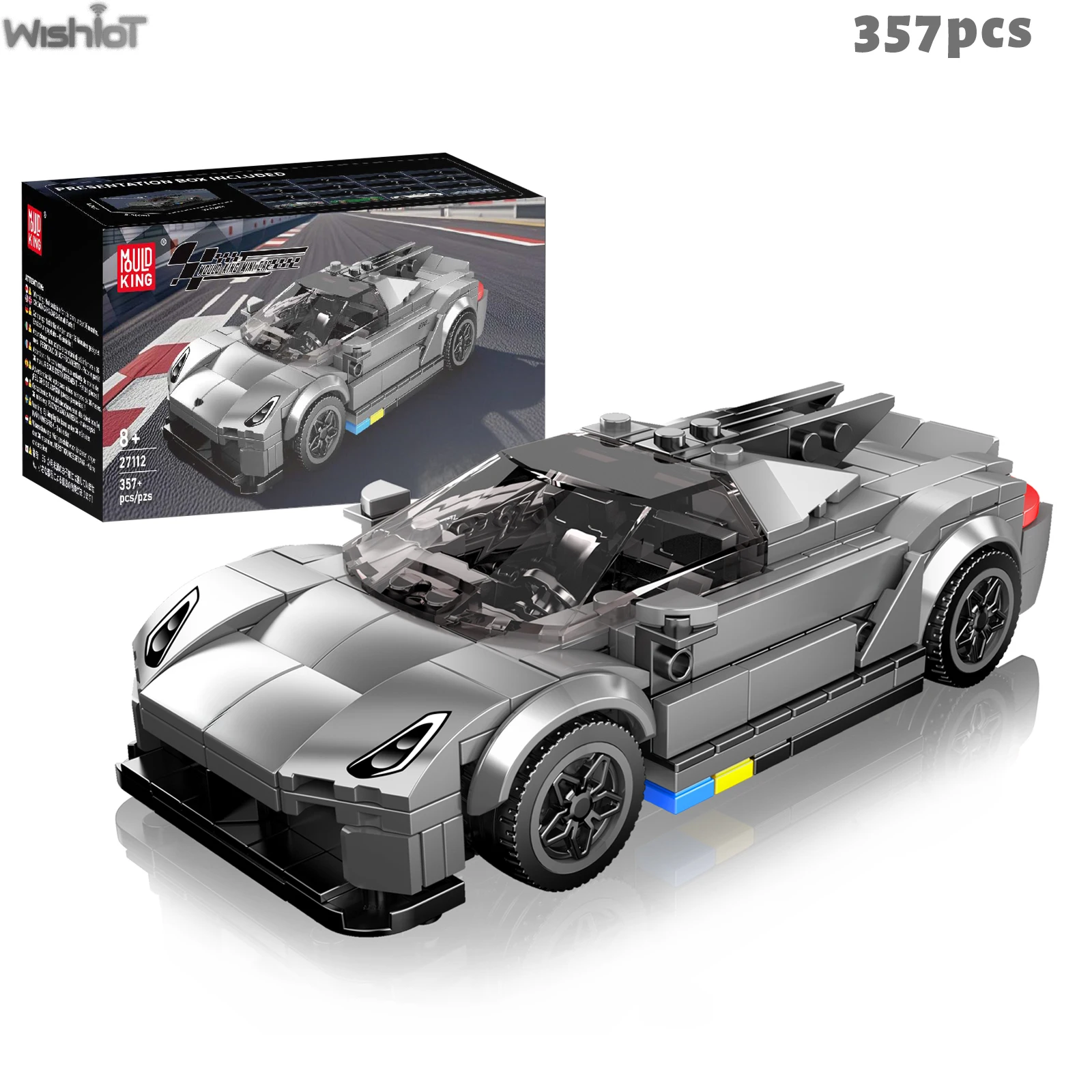 

Mold King 27112, суперкар, строительные блоки, мини-автомобиль, модель скоростного спортивного автомобиля с коробкой для дисплея, коллекционные игрушки, рождественские подарки