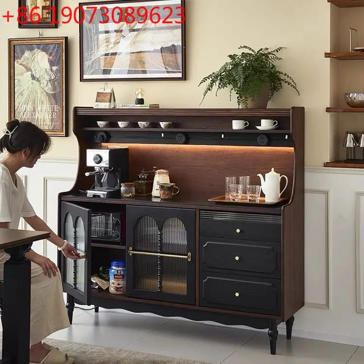 

Скандинавская средневековая обеденная сторона в стиле ретро, простое хранение, французская каменная плита, гостиная, чай у стены, американская твердая древесина