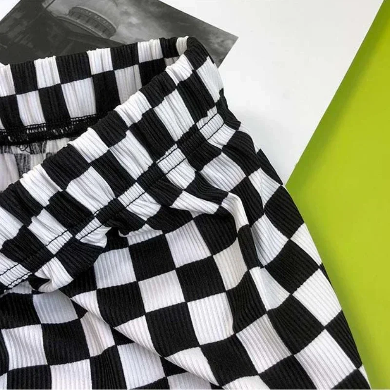 Pantalon à carreaux pour femmes, taille haute, rétro, à carreaux, populaire, Streetwear, mode Femme, Design de loisirs, bas Harajuku Ins