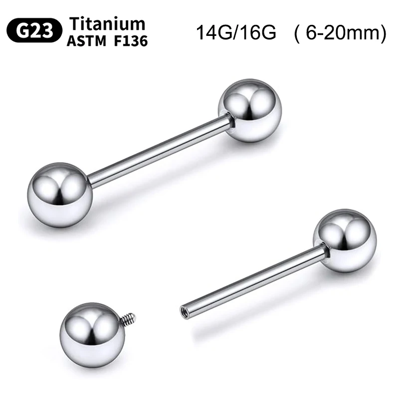 

1PC 14G 16G G23 Titanium Shield Nipple Rings Nipple Barbell Internally Threaded Nipple Jewelry Tongue Piercing Bridge Piercing