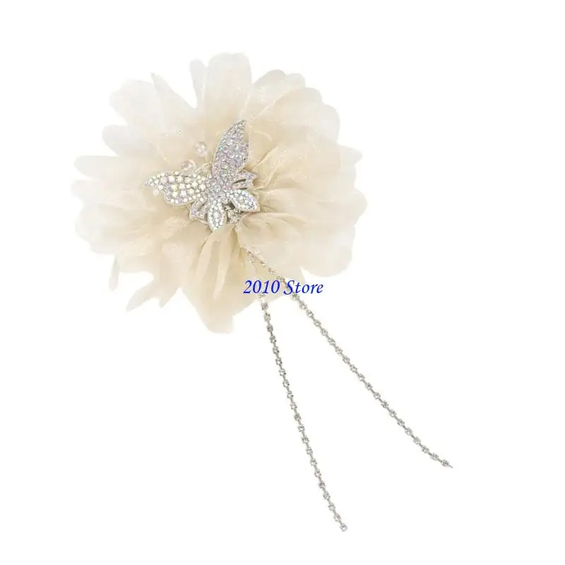 

F3MF Butterfly Rhinestones Flower Sew Brooch Trimmings Applique Wedding Gown DIY