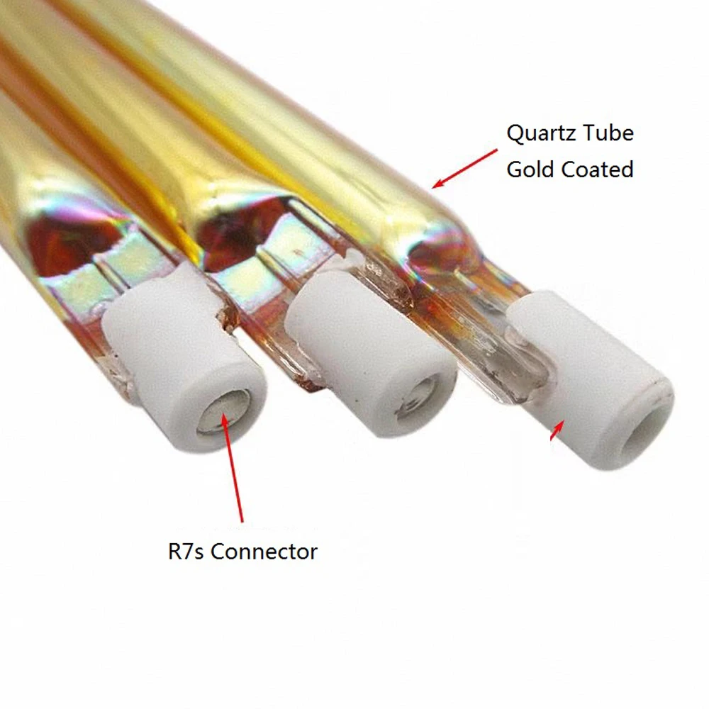 HoneyFly 2pcs 254mm Infrared Halogen Lamp J254 1000W/1500W 220V R7S Gold Coated Reflector Halogen Quartz Lamp Heating Element