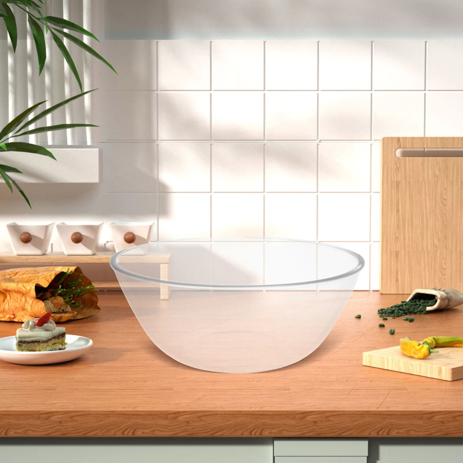 

Clear Glass Mixing Bowls Multi Purpose Heavy Duty Kitchen Prep Salad Cooking Bowls Glass Decorative Bowl Manual Egg Mixing Cup